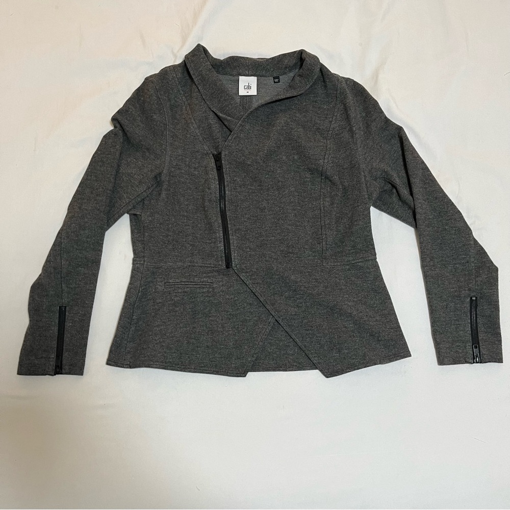 CAbi Gray Asymmetrical Jacket